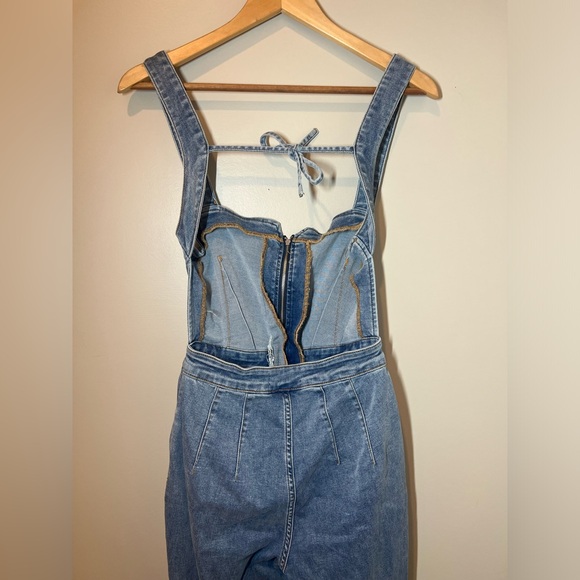 Free People Women 6 We The Free Curvy 2nd Ave One Piece Jumpsuit medium Wash - Picture 7 of 9